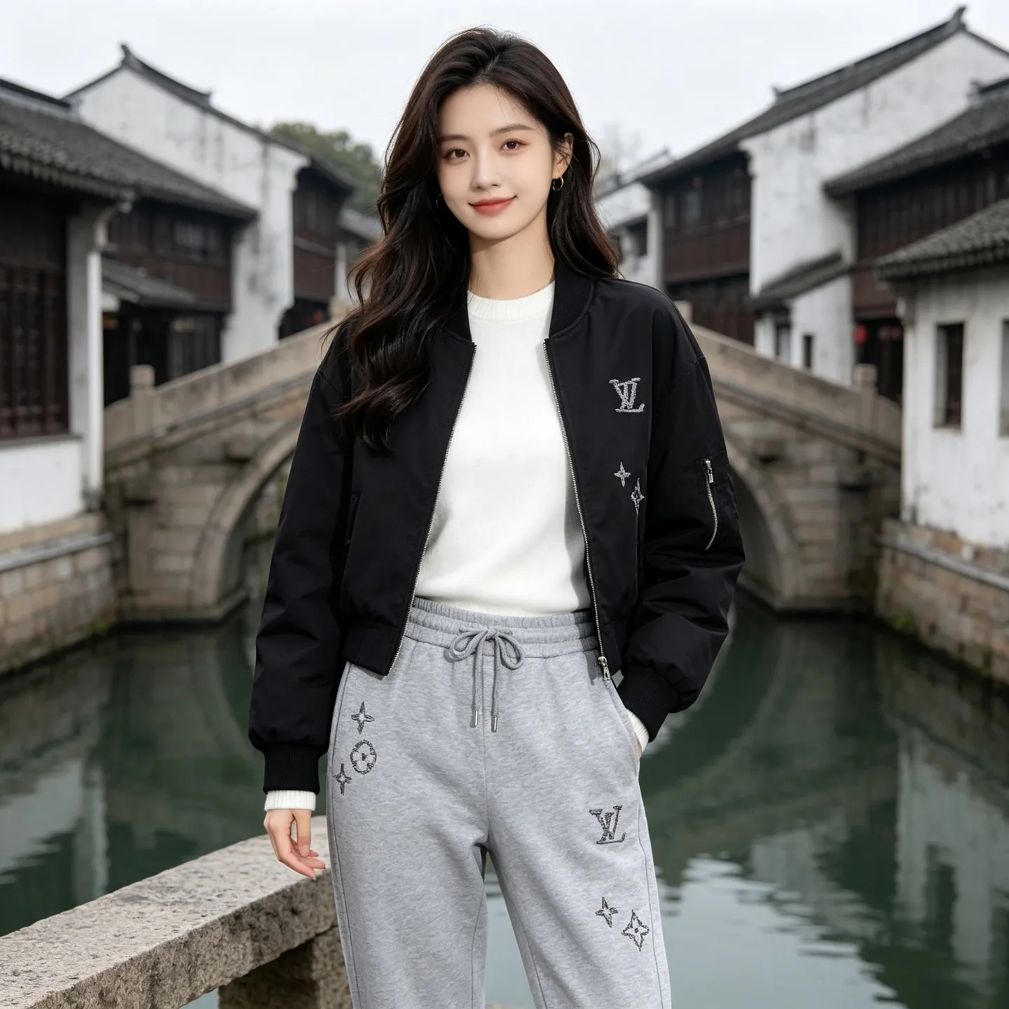Louis Vuitton sketchy presbyopic embroidered trousers